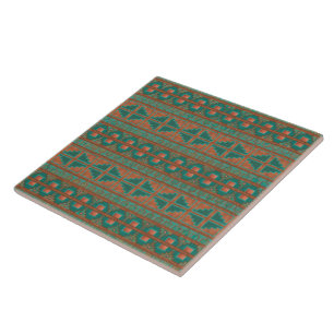 Azulejo De Cerâmica Padrão Geométrico do Azul-cinzento Cobre do Sudoes
