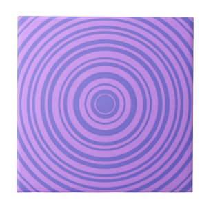 Azulejo De Cerâmica Padrão Geométrico do Círculo Azul Roxo Hipnótico