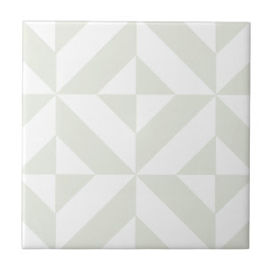 Azulejo De Cerâmica Padrão Geométrico do Deco Cubo da Cinza Pálida