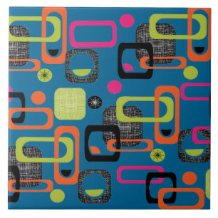 Azulejo De Cerâmica Padrão Geométrico do Funk do Meio século Modern