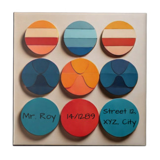 Azulejo De Cerâmica Padrão Geométrico do Meio século Moderno do Nome P