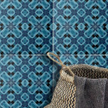 Azulejo De Cerâmica Padrão Geométrico do Mosaico Simétrico do Azul Ind<br><div class="desc">Esse azulejo cerâmico apresenta um padrão intrincado e elegante. O design é dominado por formas simétricas que lembram flores ou estrelas, criando um efeito visual mesmerizante. O azulejo é enfeitado com vários tons azuis, que vão de tons claros a escuros. Essa mistura harmoniosa de cores adiciona profundidade e dimensão à...</div>