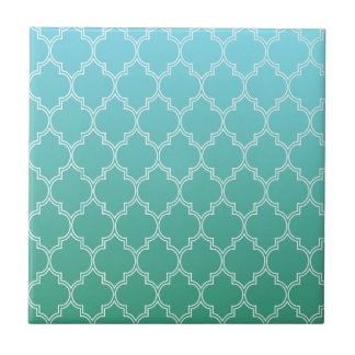 Azulejo De Cerâmica Padrão Geométrico do Teal e do Abstrato Branco