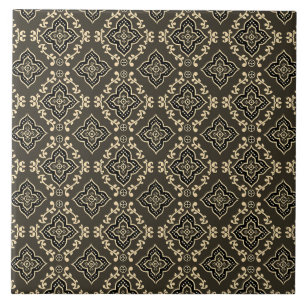 Azulejo De Cerâmica Padrão Geométrico Dourado e Marrom / Impressão Ind