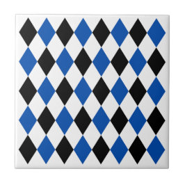 Azulejo De Cerâmica Padrão geométrico elegante Preto Azul Branco