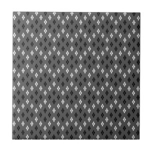Azulejo De Cerâmica padrão geométrico fino preto e branco cinza