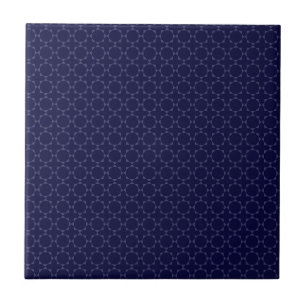 Azulejo De Cerâmica Padrão Geométrico Islâmico Azul Escuro