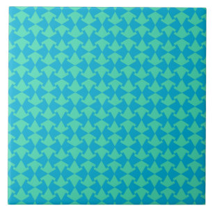 Azulejo De Cerâmica Padrão Geométrico Islâmico Chic Aqua e Turquesa