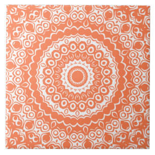 Azulejo De Cerâmica Padrão Geométrico Mandala de Coral