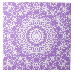 Azulejo De Cerâmica Padrão Geométrico Mandala Lavanda
