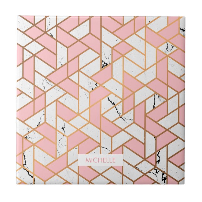 Azulejo De Cerâmica Padrão Geométrico Marble (Frente)
