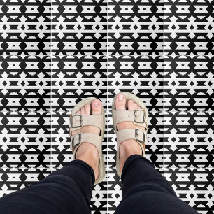 Azulejo De Cerâmica Padrão Geométrico Moderno de Arte Preta e Branca