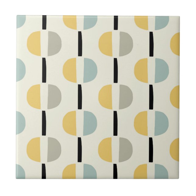 Azulejo De Cerâmica Padrão Geométrico Moderno do Meio século Retroativ (Frente)