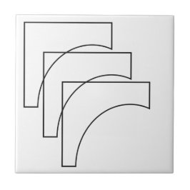 Azulejo De Cerâmica Padrão Geométrico Moderno Preto e Branco