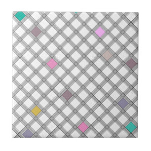 Azulejo De Cerâmica Padrão geométrico multicolor verificado