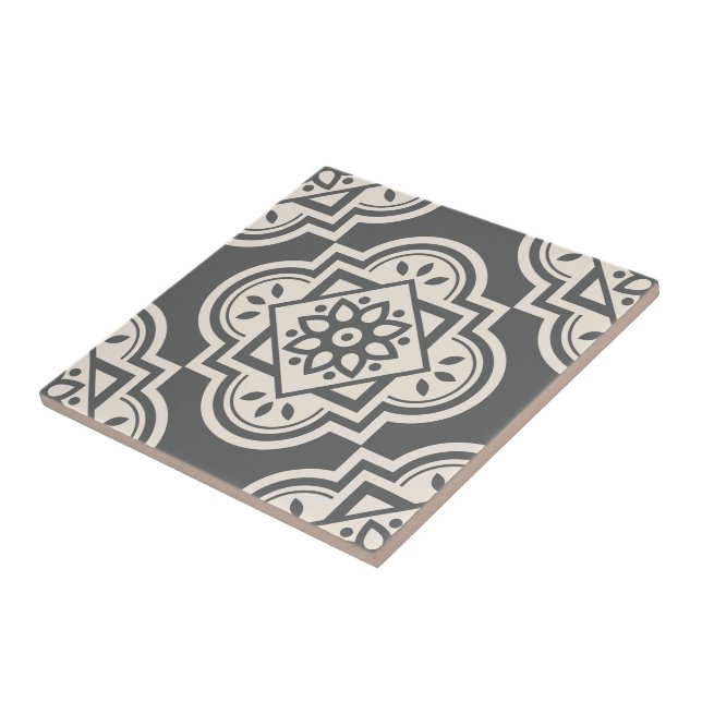 Azulejo De Cerâmica Padrão Geométrico Quatrefoil Decorativo Cerâmico T (Lateral)
