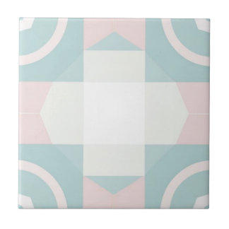 Azulejo De Cerâmica Padrão geométrico rosa e verde