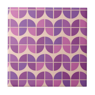Azulejo De Cerâmica Padrão Geométrico Roxo Moderno de Meados do Século