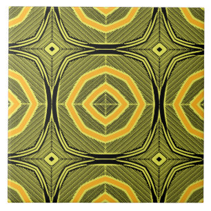 Azulejo De Cerâmica Padrão geométrico verde-amarelo-vírgula