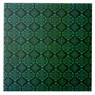 Azulejo De Cerâmica Padrão Geométrico Verde / Impressão Índio