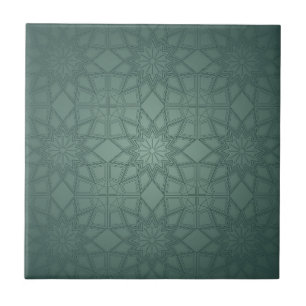Azulejo De Cerâmica Padrão Geométrico Verde Salvia