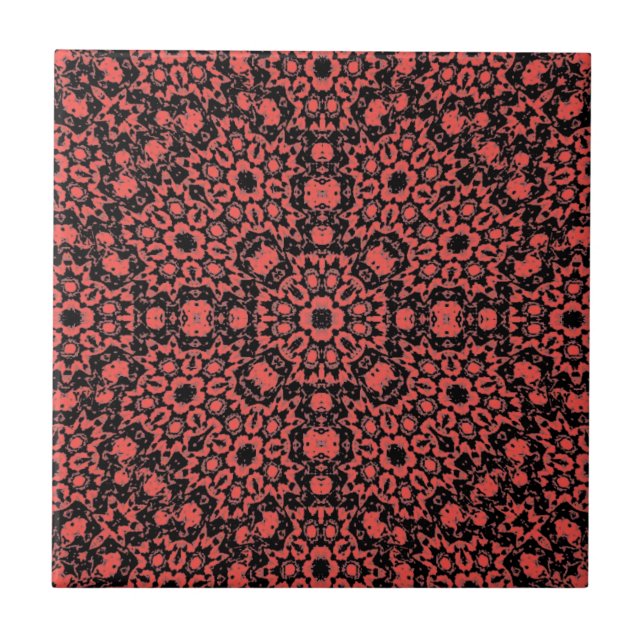 Azulejo De Cerâmica Padrão geométrico vermelho para a mesa do banheiro (Frente)