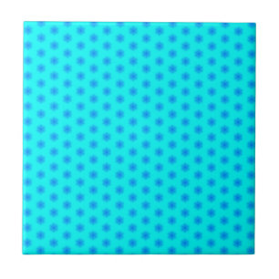 Azulejo De Cerâmica Padrão Icy Aqua e Blue Snowflake