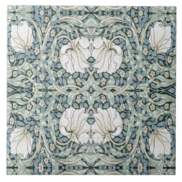 Azulejo De Cerâmica Padrão Intrincado Azul Pimpinela de William Morris