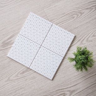 Azulejo De Cerâmica Padrão Isométrico Moderno Preto e Branco