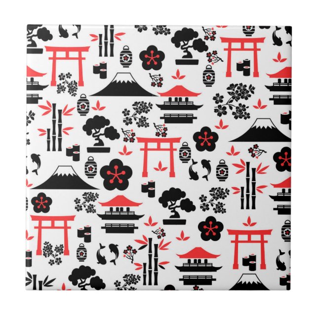 Azulejo De Cerâmica Padrão Japonês (Frente)