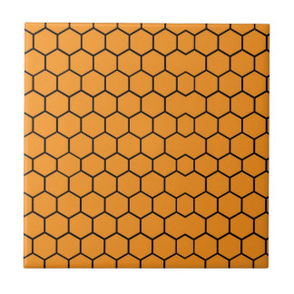 Azulejo De Cerâmica Padrão Laranja De Honeycomb Em Toda Parte
