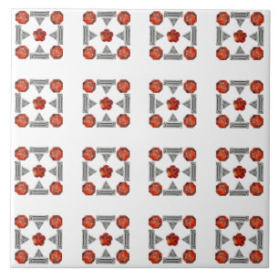 Azulejo De Cerâmica Padrão Laranja Diamond