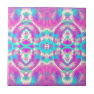Azulejo De Cerâmica Padrão legal rosa e azul