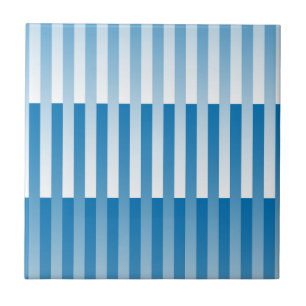 Azulejo De Cerâmica Padrão Listrado Azul Branco