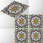 Azulejo De Cerâmica Padrão Majolica Italiano Repro<br><div class="desc">Este padrão melhorado digitalmente foi derivado de uma antiga ilustração de cerca de 1890 a cerca de 1920 do padrão majolica italiano. Você pode personalizar a cor de fundo.</div>