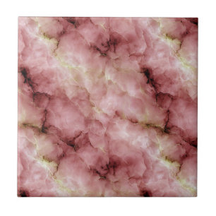 Azulejo De Cerâmica Padrão Marble em tons de rosa e creme