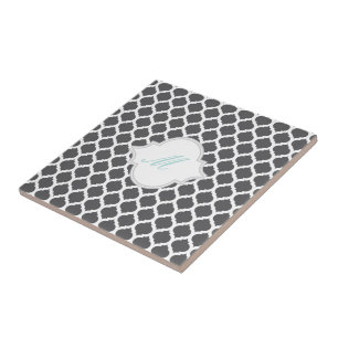 Azulejo De Cerâmica Padrão marroquino da cinza com Trivet do Azulejo