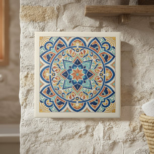 Azulejo De Cerâmica Padrão Mediterrâneo Colorido Pat#1 ID1195