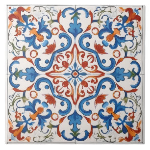 Azulejo De Cerâmica Padrão mediterrânico italiano Vintage