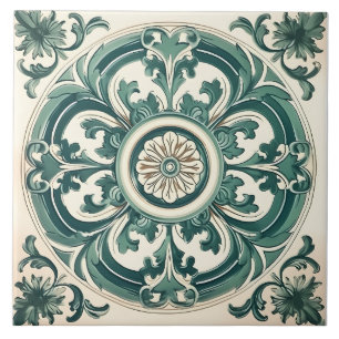 Azulejo De Cerâmica Padrão mediterrânico italiano Vintage