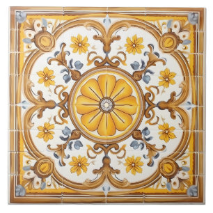Azulejo De Cerâmica Padrão mediterrânico italiano Vintage