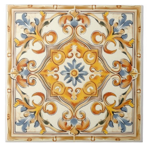 Azulejo De Cerâmica Padrão mediterrânico italiano Vintage