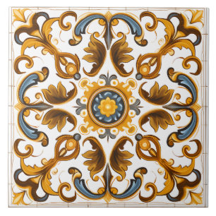 Azulejo De Cerâmica Padrão mediterrânico italiano Vintage
