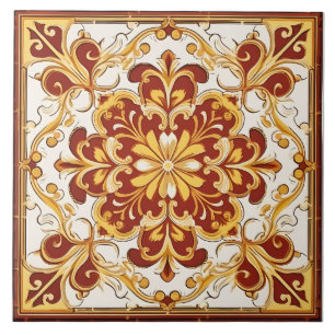 Azulejo De Cerâmica Padrão mediterrânico italiano Vintage