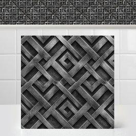 Azulejo De Cerâmica Padrão Metálico de Diamantes Interligados de Prata