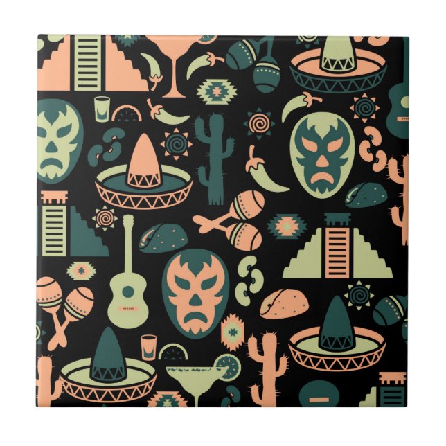 Azulejo De Cerâmica Padrão mexicano (Frente)