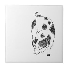 Azulejo De Cerâmica Padrão Minimalista de Linha de Porco Cottagecore V