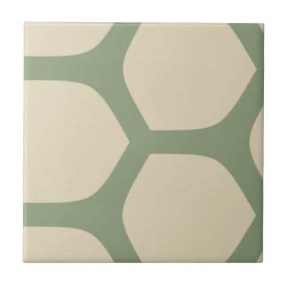 Azulejo De Cerâmica Padrão Mínimo Abstrato Verde e Bege Neutro