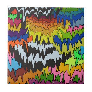 Azulejo De Cerâmica Padrão moderno abstrato Bold com líquido colorido