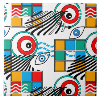 Azulejo De Cerâmica Padrão moderno abstrato criativo multicolorido